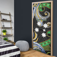 South Sea Islanders And Vanuatu Door Cover Boar Tusk Warrior Southern Tribal Pattern DT05 - Polynesian Pride