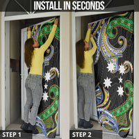 South Sea Islanders And Vanuatu Door Cover Boar Tusk Warrior Southern Tribal Pattern DT05 - Polynesian Pride