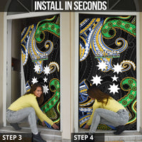South Sea Islanders And Vanuatu Door Cover Boar Tusk Warrior Southern Tribal Pattern DT05 - Polynesian Pride