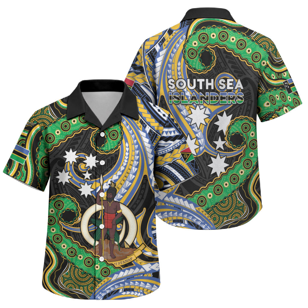 South Sea Islanders And Vanuatu Family Matching Long Sleeve Bodycon Dress and Hawaiian Shirt Boar Tusk Warrior Southern Tribal Pattern DT05 Son's Shirt Black - Polynesian Pride