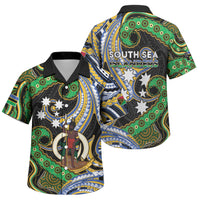 South Sea Islanders And Vanuatu Family Matching Puletasi and Hawaiian Shirt Boar Tusk Warrior Southern Tribal Pattern DT05 Son's Shirt Black - Polynesian Pride
