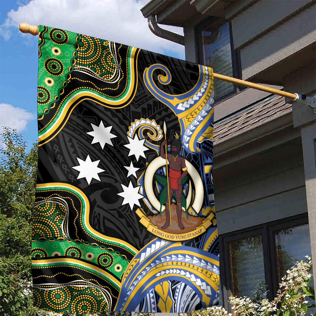 South Sea Islanders And Vanuatu Garden Flag Boar Tusk Warrior Southern Tribal Pattern DT05 - Polynesian Pride
