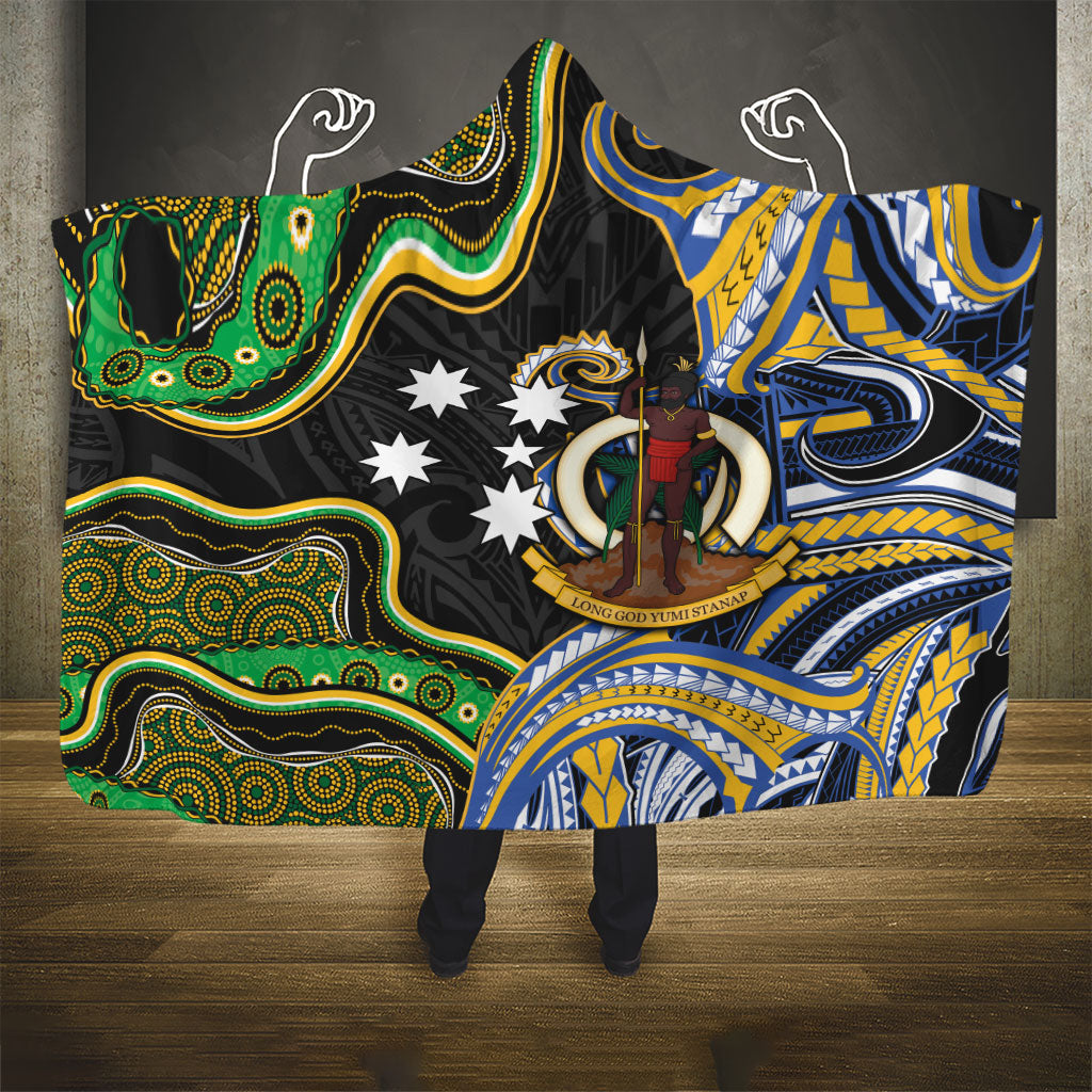 South Sea Islanders And Vanuatu Hooded Blanket Boar Tusk Warrior Southern Tribal Pattern DT05 - Polynesian Pride