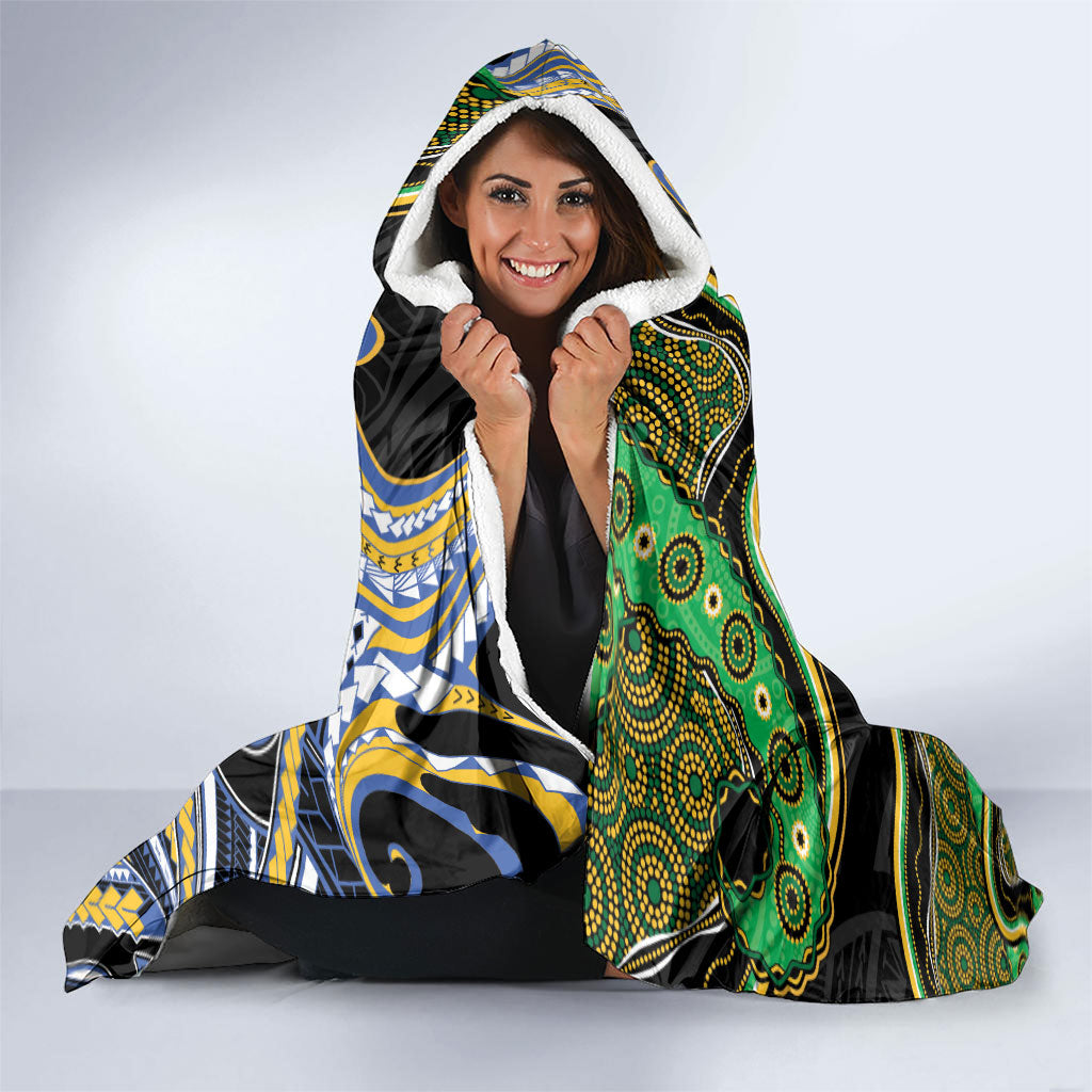 South Sea Islanders And Vanuatu Hooded Blanket Boar Tusk Warrior Southern Tribal Pattern DT05 - Polynesian Pride