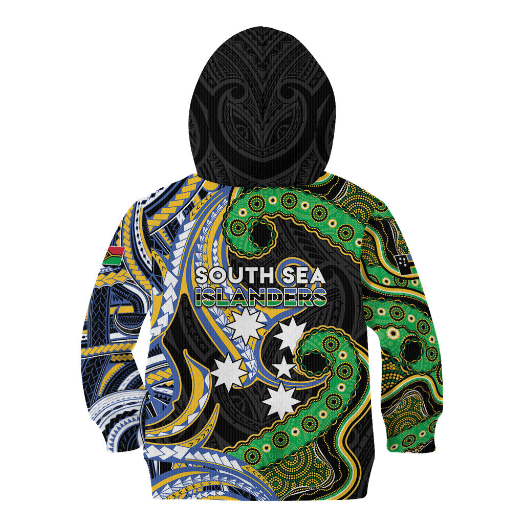 South Sea Islanders And Vanuatu Kid Hoodie Boar Tusk Warrior Southern Tribal Pattern DT05 - Polynesian Pride