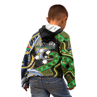 South Sea Islanders And Vanuatu Kid Hoodie Boar Tusk Warrior Southern Tribal Pattern DT05 - Polynesian Pride