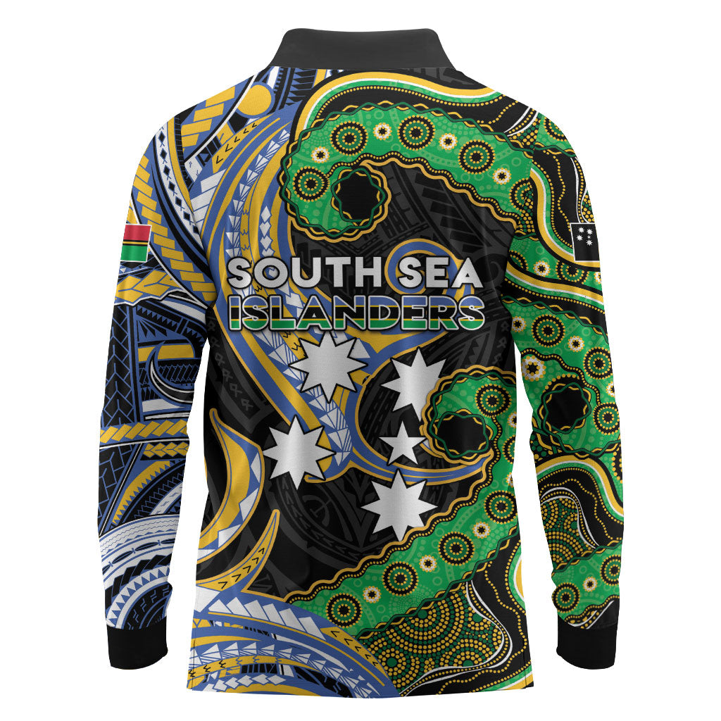 South Sea Islanders And Vanuatu Long Sleeve Polo Shirt Boar Tusk Warrior Southern Tribal Pattern DT05 - Polynesian Pride