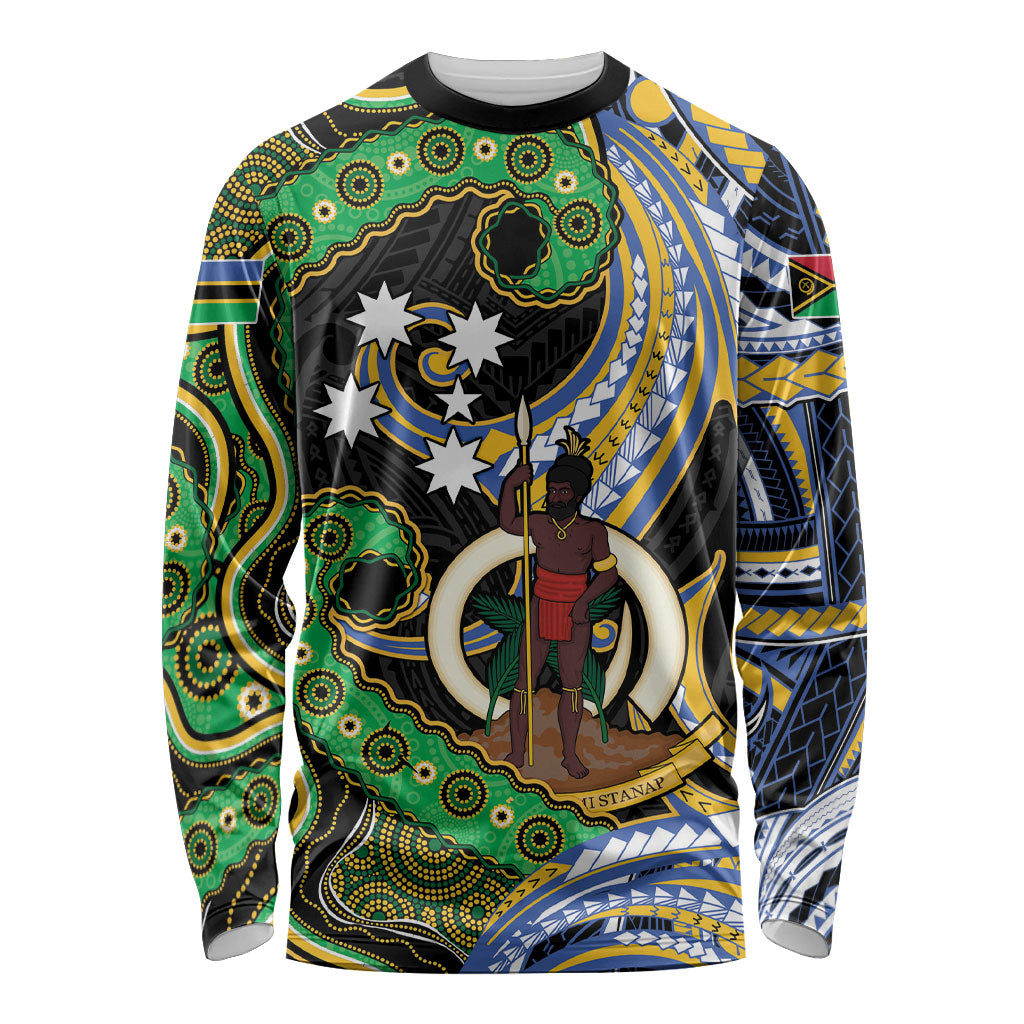 South Sea Islanders And Vanuatu Long Sleeve Shirt Boar Tusk Warrior Southern Tribal Pattern DT05 Unisex Black - Polynesian Pride