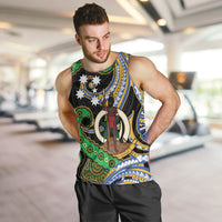 South Sea Islanders And Vanuatu Men Tank Top Boar Tusk Warrior Southern Tribal Pattern DT05 Black - Polynesian Pride