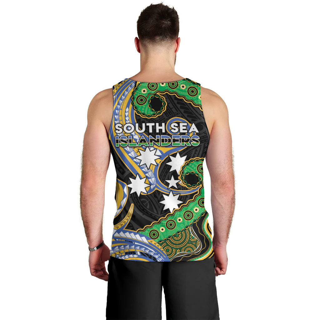 South Sea Islanders And Vanuatu Men Tank Top Boar Tusk Warrior Southern Tribal Pattern DT05 - Polynesian Pride