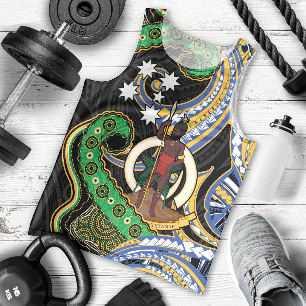 South Sea Islanders And Vanuatu Men Tank Top Boar Tusk Warrior Southern Tribal Pattern DT05 - Polynesian Pride