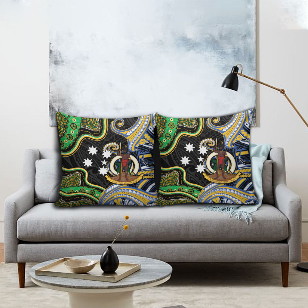 South Sea Islanders And Vanuatu Pillow Cover Boar Tusk Warrior Southern Tribal Pattern DT05 - Polynesian Pride