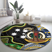South Sea Islanders And Vanuatu Round Carpet Boar Tusk Warrior Southern Tribal Pattern DT05 - Polynesian Pride