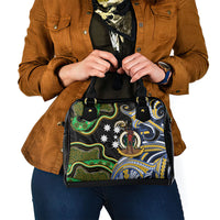 South Sea Islanders And Vanuatu Shoulder Handbag Boar Tusk Warrior Southern Tribal Pattern DT05 - Polynesian Pride