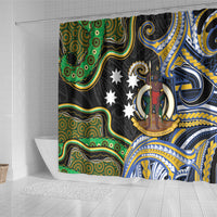 South Sea Islanders And Vanuatu Shower Curtain Boar Tusk Warrior Southern Tribal Pattern DT05 - Polynesian Pride