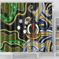 South Sea Islanders And Vanuatu Shower Curtain Boar Tusk Warrior Southern Tribal Pattern DT05 - Polynesian Pride
