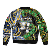 South Sea Islanders And Vanuatu Sleeve Zip Bomber Jacket Boar Tusk Warrior Southern Tribal Pattern DT05 - Polynesian Pride