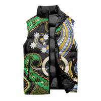 South Sea Islanders And Vanuatu Sleeveless Puffer Jacket Boar Tusk Warrior Southern Tribal Pattern DT05 - Polynesian Pride