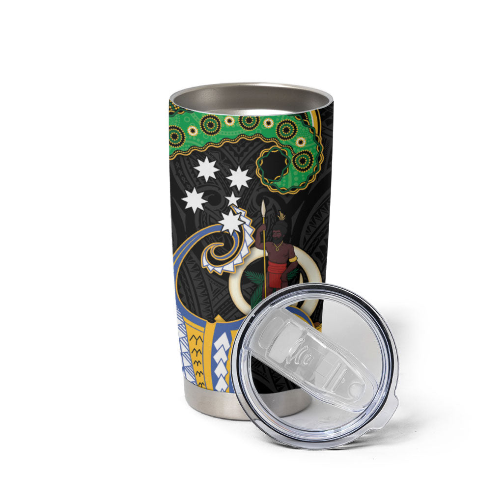 South Sea Islanders And Vanuatu Tumbler Cup Boar Tusk Warrior Southern Tribal Pattern DT05 - Polynesian Pride