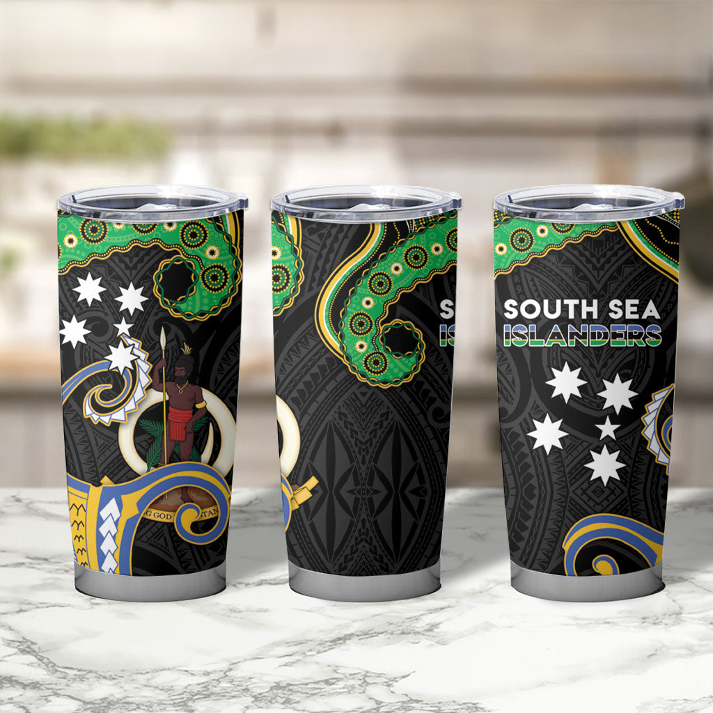 South Sea Islanders And Vanuatu Tumbler Cup Boar Tusk Warrior Southern Tribal Pattern DT05 - Polynesian Pride