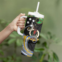 South Sea Islanders And Vanuatu Tumbler With Handle Boar Tusk Warrior Southern Tribal Pattern DT05 - Polynesian Pride