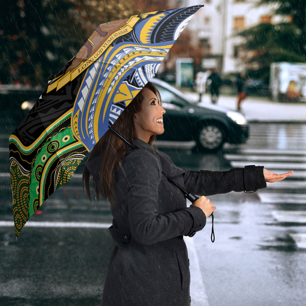 South Sea Islanders And Vanuatu Umbrella Boar Tusk Warrior Southern Tribal Pattern DT05 - Polynesian Pride