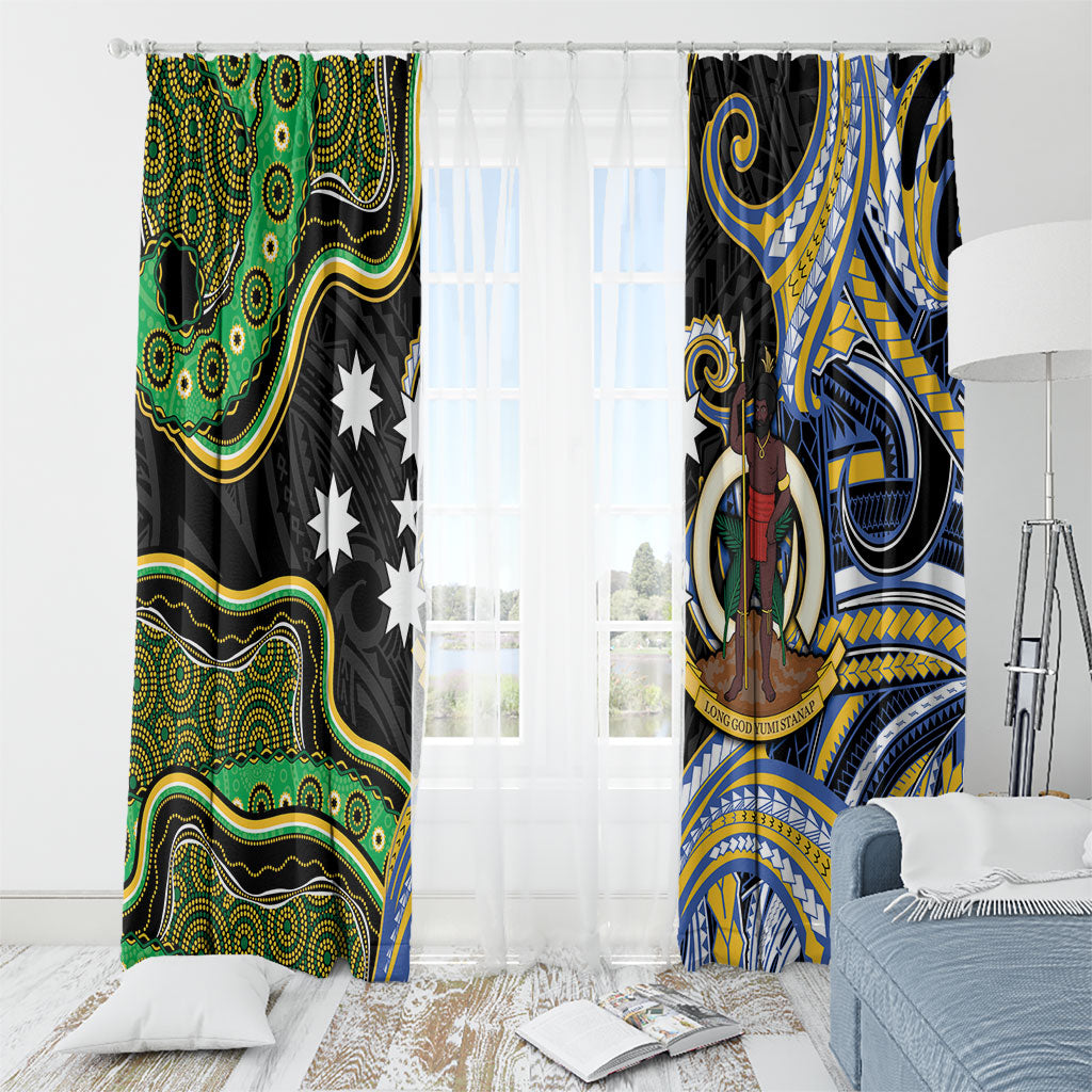 South Sea Islanders And Vanuatu Window Curtain Boar Tusk Warrior Southern Tribal Pattern DT05 - Polynesian Pride