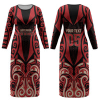Custom Aotearoa Ngai Te Rangi Couples Matching Long Sleeve Bodycon Dress and Hawaiian Shirt New Zealand Traditional Maori Pattern DT05 - Polynesian Pride