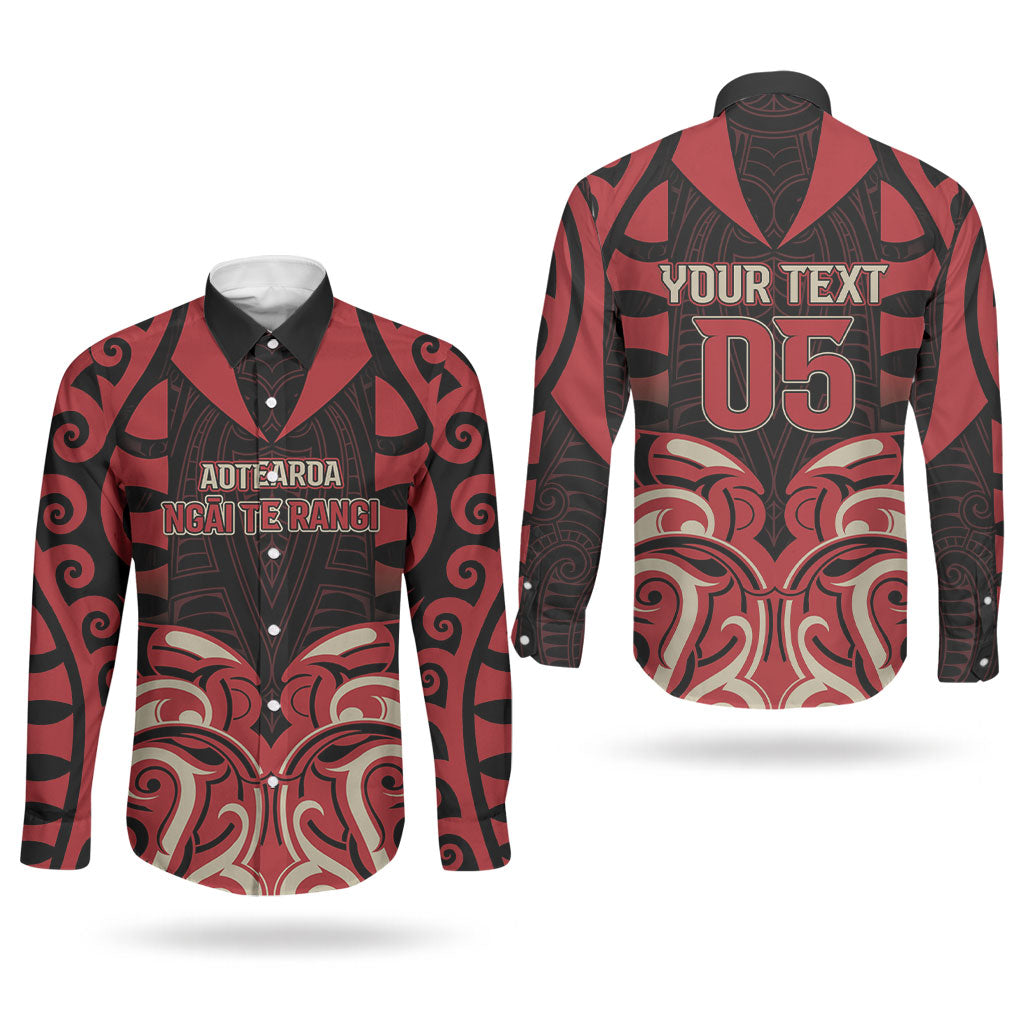 Custom Aotearoa Ngai Te Rangi Couples Matching Off Shoulder Maxi Dress and Long Sleeve Button Shirt New Zealand Traditional Maori Pattern DT05 - Polynesian Pride