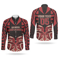 Custom Aotearoa Ngai Te Rangi Couples Matching Off Shoulder Maxi Dress and Long Sleeve Button Shirt New Zealand Traditional Maori Pattern DT05 - Polynesian Pride