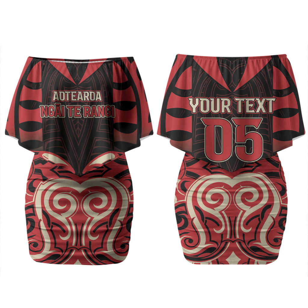 Custom Aotearoa Ngai Te Rangi Couples Matching Off Shoulder Short Dress and Hawaiian Shirt New Zealand Traditional Maori Pattern DT05 - Polynesian Pride