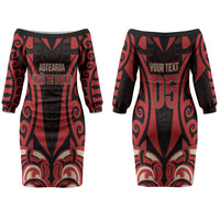 Custom Aotearoa Ngai Te Rangi Couples Matching Off The Shoulder Long Sleeve Dress and Hawaiian Shirt New Zealand Traditional Maori Pattern DT05 - Polynesian Pride