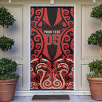 Custom Aotearoa Ngai Te Rangi Door Cover New Zealand Traditional Maori Pattern DT05 Red - Polynesian Pride