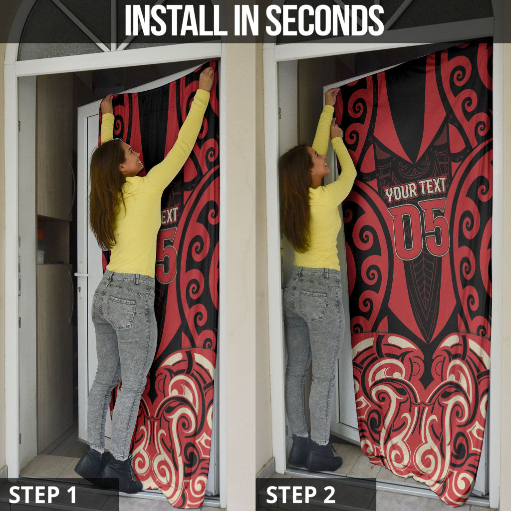 Custom Aotearoa Ngai Te Rangi Door Cover New Zealand Traditional Maori Pattern DT05 - Polynesian Pride