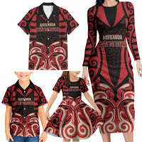 Custom Aotearoa Ngai Te Rangi Family Matching Long Sleeve Bodycon Dress and Hawaiian Shirt New Zealand Traditional Maori Pattern DT05 - Polynesian Pride