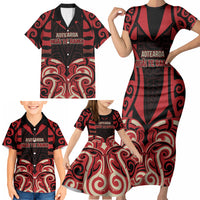 Custom Aotearoa Ngai Te Rangi Family Matching Short Sleeve Bodycon Dress and Hawaiian Shirt New Zealand Traditional Maori Pattern DT05 - Polynesian Pride