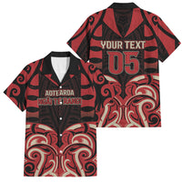 Custom Aotearoa Ngai Te Rangi Family Matching Short Sleeve Bodycon Dress and Hawaiian Shirt New Zealand Traditional Maori Pattern DT05 Dad's Shirt - Short Sleeve Red - Polynesian Pride