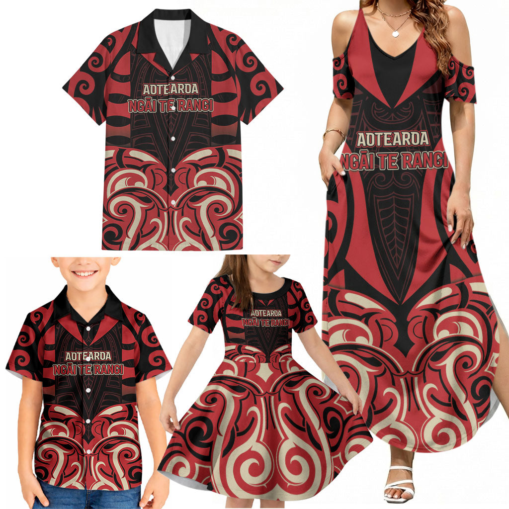 Custom Aotearoa Ngai Te Rangi Family Matching Summer Maxi Dress and Hawaiian Shirt New Zealand Traditional Maori Pattern DT05 - Polynesian Pride
