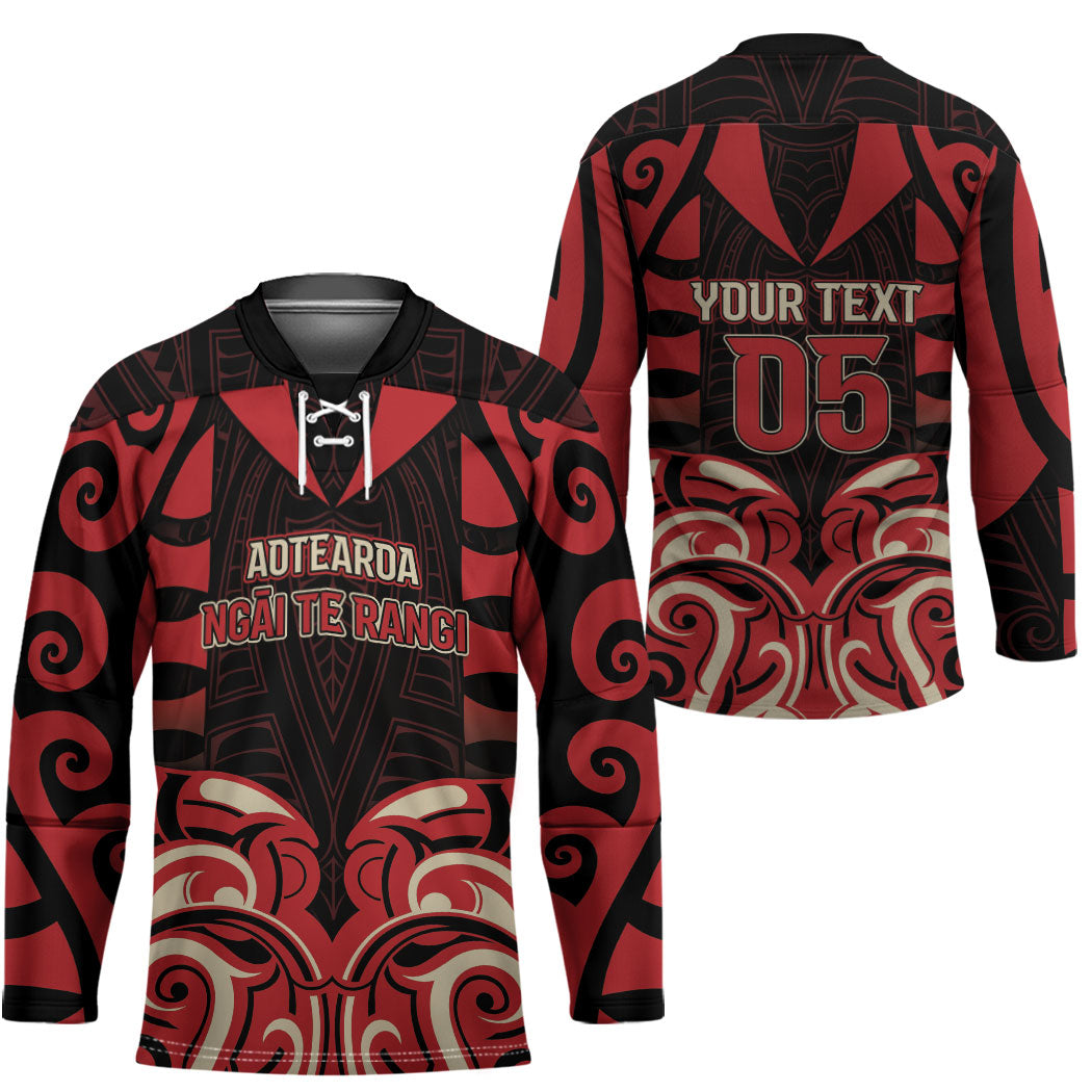 Custom Aotearoa Ngai Te Rangi Hockey Jersey New Zealand Traditional Maori Pattern DT05 - Polynesian Pride