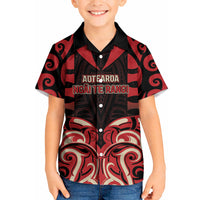 Custom Aotearoa Ngai Te Rangi Kid Hawaiian Shirt New Zealand Traditional Maori Pattern DT05 Kid Red - Polynesian Pride