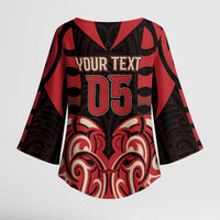 Custom Aotearoa Ngai Te Rangi Kimono Sleeve Blouse New Zealand Traditional Maori Pattern DT05 - Polynesian Pride
