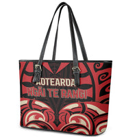 Aotearoa Ngai Te Rangi Leather Tote Bag New Zealand Traditional Maori Pattern DT05 - Polynesian Pride