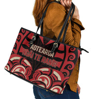 Aotearoa Ngai Te Rangi Leather Tote Bag New Zealand Traditional Maori Pattern DT05 - Polynesian Pride