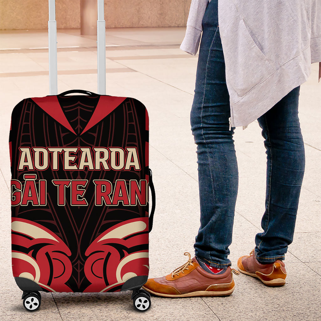 Aotearoa Ngai Te Rangi Luggage Cover New Zealand Traditional Maori Pattern DT05 Red - Polynesian Pride