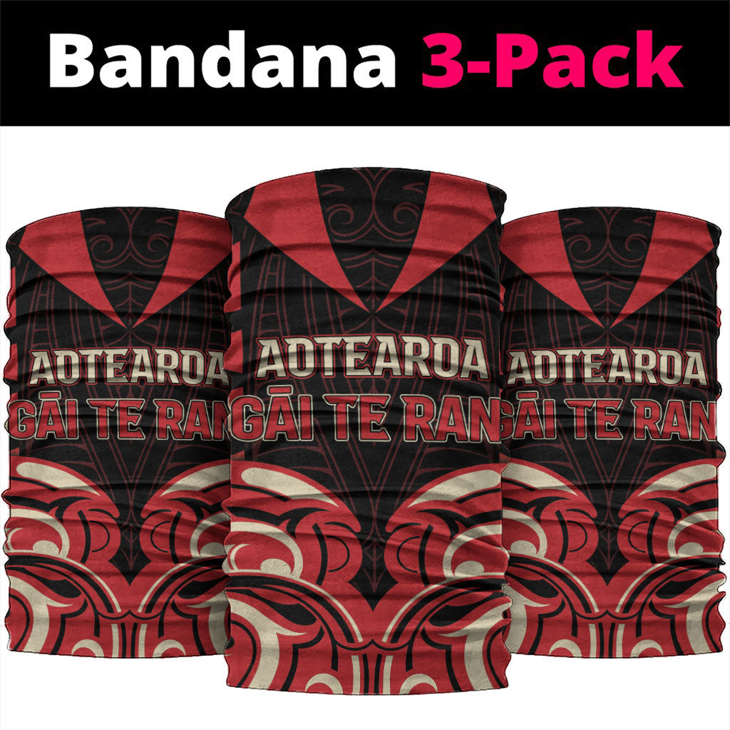 Aotearoa Ngai Te Rangi Neck Gaiter New Zealand Traditional Maori Pattern DT05 package One Size: 25*50cm Red - Polynesian Pride