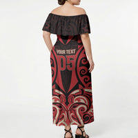 Custom Aotearoa Ngai Te Rangi Off Shoulder Maxi Dress New Zealand Traditional Maori Pattern DT05 - Polynesian Pride