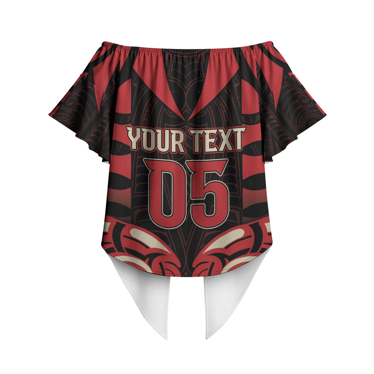 Custom Aotearoa Ngai Te Rangi Off Shoulder Wrap Waist Top New Zealand Traditional Maori Pattern DT05 - Polynesian Pride