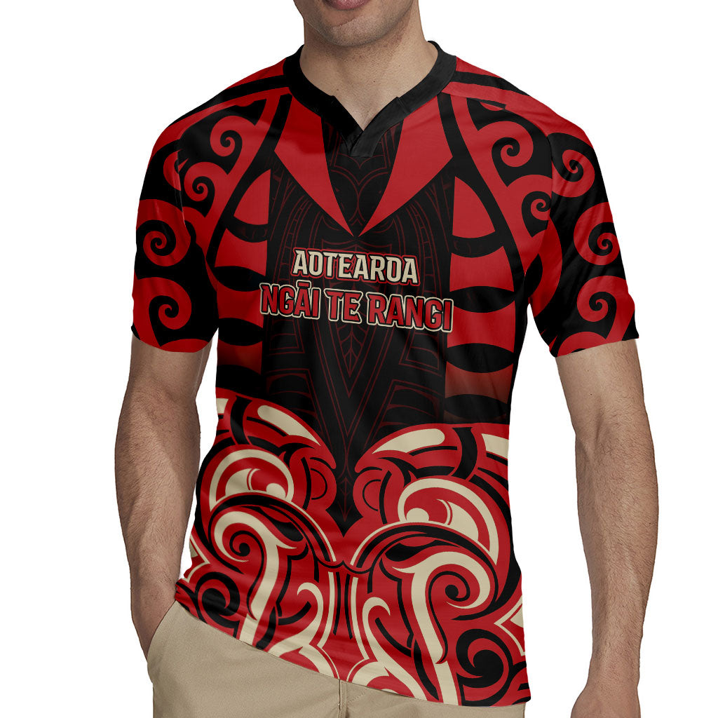 Custom Aotearoa Ngai Te Rangi Rugby Jersey New Zealand Traditional Maori Pattern DT05 - Polynesian Pride