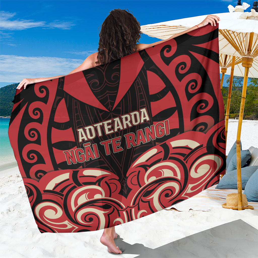 Aotearoa Ngai Te Rangi Sarong New Zealand Traditional Maori Pattern DT05 One Size 44 x 66 inches Red - Polynesian Pride
