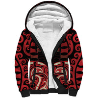 Custom Aotearoa Ngai Te Rangi Sherpa Hoodie New Zealand Traditional Maori Pattern DT05 Unisex Red - Polynesian Pride